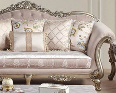 Ariana Traditional Sofa and Loveseat in Champagne Wood Finish by Cosmos Furniture