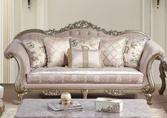 Ariana Traditional Sofa and Loveseat in Champagne Wood Finish by Cosmos Furniture
