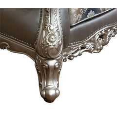 Ariel Transitional Sofa and Loveseat in Silver Wood Finish by Cosmos Furniture