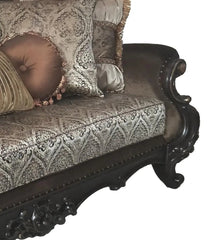 Aroma Traditional Sofa and Loveseat in Cherry Wood Finish by Cosmos Furniture