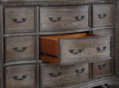 Sheffield Antique Gray Upholstered Panel Bedroom Set