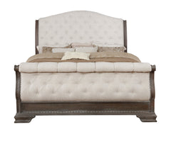 Sheffield Antique Gray Upholstered Sleigh Bedroom Set