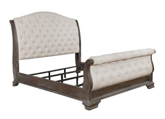 Sheffield Antique Gray Upholstered Sleigh Bedroom Set