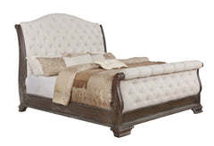 Sheffield Antique Gray Upholstered Sleigh Bedroom Set