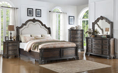 Sheffield Antique Gray Upholstered Panel Bedroom Set