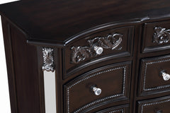 Bankston Dark Brown Upholstered Sleigh Bedroom Set