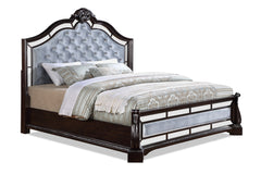 Bankston Dark Brown Upholstered Sleigh Bedroom Set