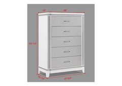 Ariane White/Silver Upholstered Panel Bedroom Set