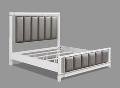 Ariane White/Silver Upholstered Panel Bedroom Set