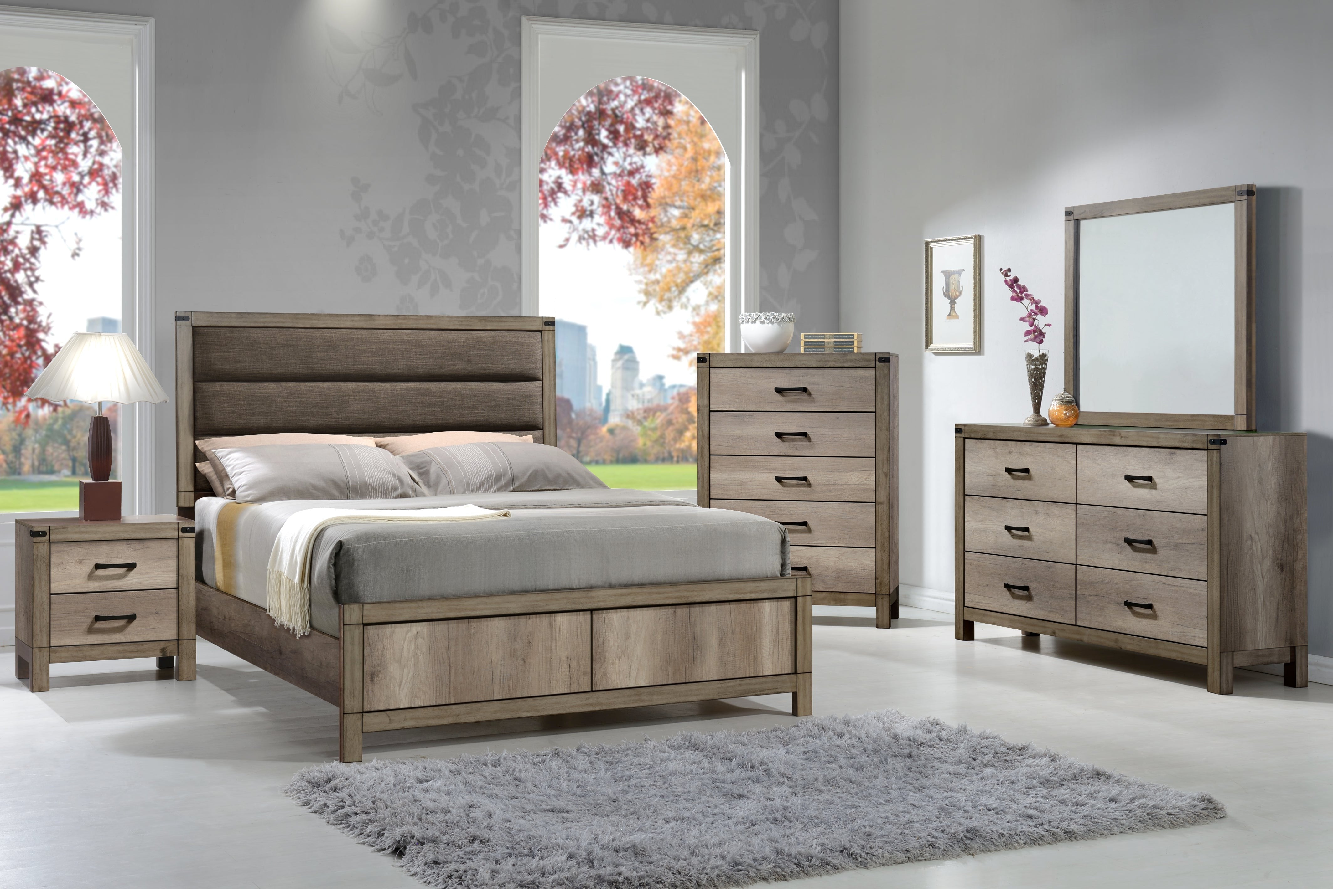 Matteo Melamine Upholstered Panel Bedroom Set – SAMS MATTRESS & FURNITURE