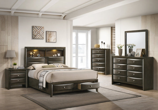 Fallon Gray LED Storage Platform Bedroom Set