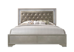 Lyssa Champagne LED Upholstered Panel Bedroom Set