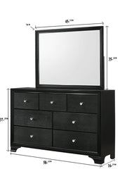 Micah Black LED Upholstered Panel Bedroom Set