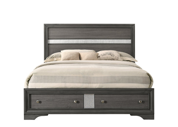 Regata Gray/Silver Storage Platform Bedroom Set