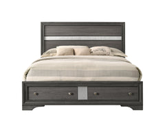 Regata Gray/Silver Storage Platform Bedroom Set