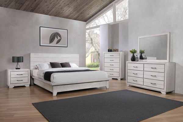 White Sands Chalk Platform Bedroom Set