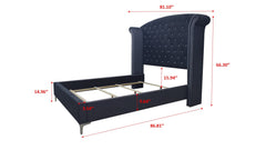 Lucinda Velvet Dark Gray Upholstered Panel Bedroom Set