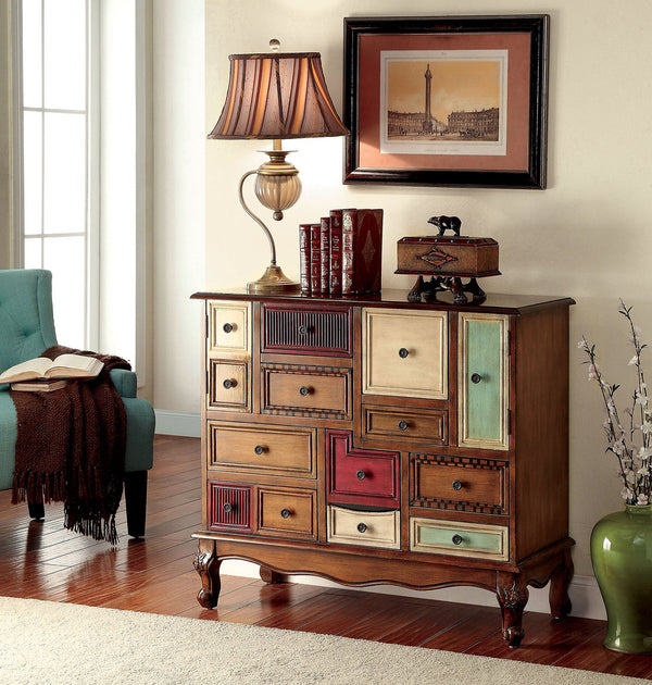 DESREE Multi/Antique Walnut Accent Chest