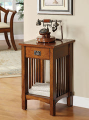 Valencia IV Antique Oak Telephone Stand w/ One Drawer