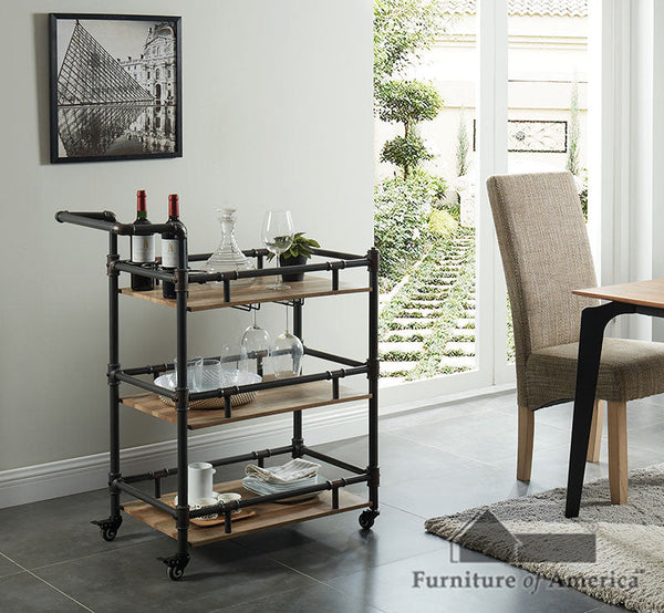 Aylmer Sand Black/Natural Serving Cart