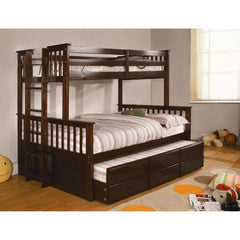 University I Dark Walnut Twin/Full Bunk Bed + Trundle