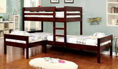RANFORD Espresso Twin/Twin/Twin Bunk Bed