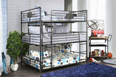 Olga I Sand Black Full/Full/Full Bunk Bed