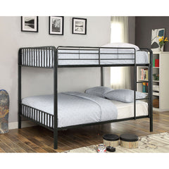 CLEMENT Black Metal Full/Full Bunk Bed
