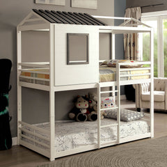Stockholm White/Gun Metal Twin/Twin Bunk Bed