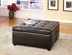 Petula Espresso Storage Ottoman w/ 4 Drawers