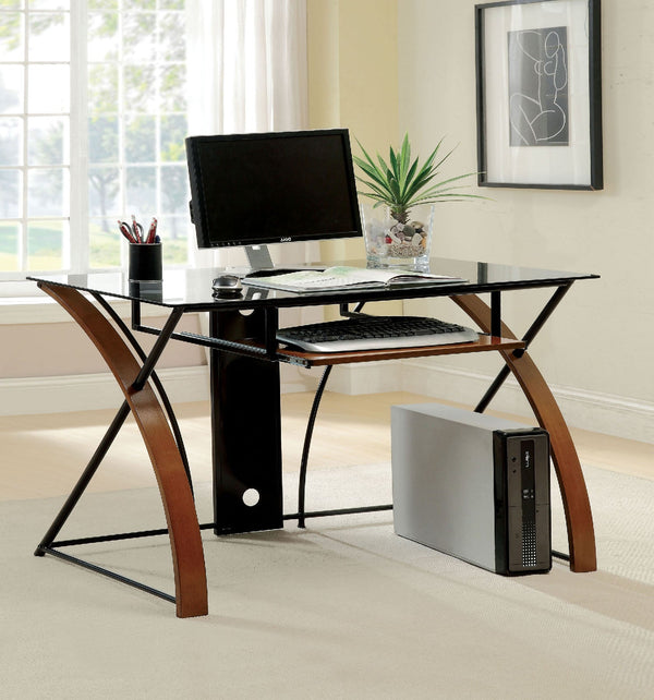 Baden Oak/Black Accent Desk