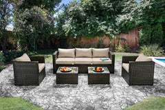 OLINA Beige/Espresso 5 Pc. Patio Set