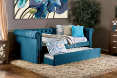 LEANNA Dark Teal Daybed w/ Trundle, Teal