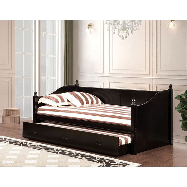 WALCOTT Black Daybed w/ Twin Trundle, Black
