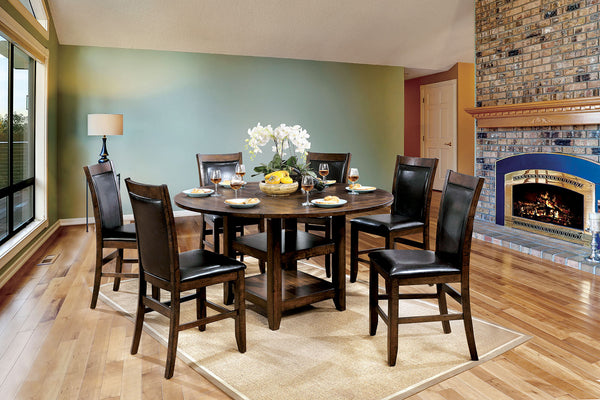 MEAGAN II Brown Cherry, Espresso 5 Pc. Counter Ht. Table Set