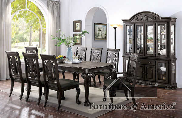 Petersburg Dark Gray 9 Pc. Dining Table Set (2AC+6SC)