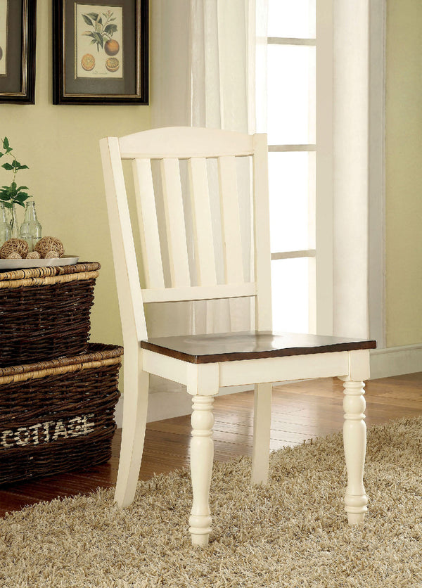 HARRISBURG Vintage White/Dark Oak Side Chair (2/CTN)