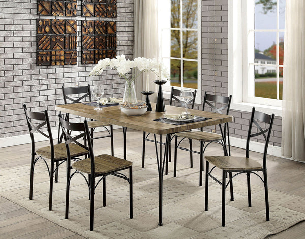 Banbury Gray/Dark Bronze 7 Pc. 60" Dining Table Set, Gray