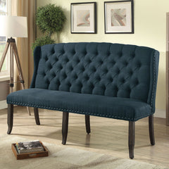 Sania III Blue 3-Seater Love Seat Bench, Blue