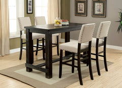 SANIA II Antique Black, Ivory 4 Pc. Bar Table Set w/ Bench