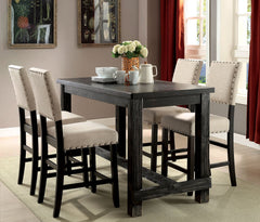 Sania II Antique Black, Ivory 5 Pc. Counter Ht. Dining Table Set