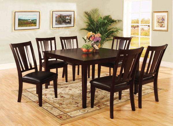 Bridgette I Espresso 7 Pc. Sq. Dining Table Set