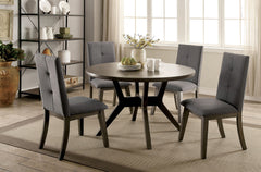 ABELONE Gray, Light Gray 5 Pc. Round Dining Table Set