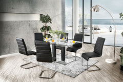 Richfield Black/Chrome 7 Pc. Dining Table Set