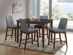 Marten Brown Cherry/Gray 5 Pc. Counter Ht. Dining Table Set