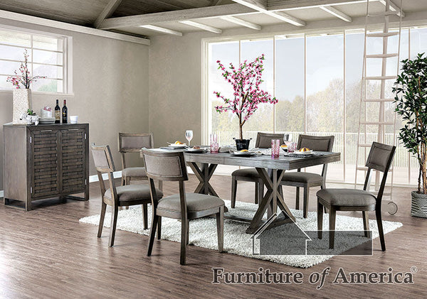 Leeds Gray 7 Pc. Dining Table Set