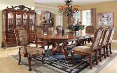 Medieve Antique Oak 9 Pc. Dining Table Set (2AC+6SC)