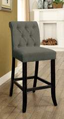 Sania III Gray/Antique Black Bar. Chair, Gray (2/CTN)