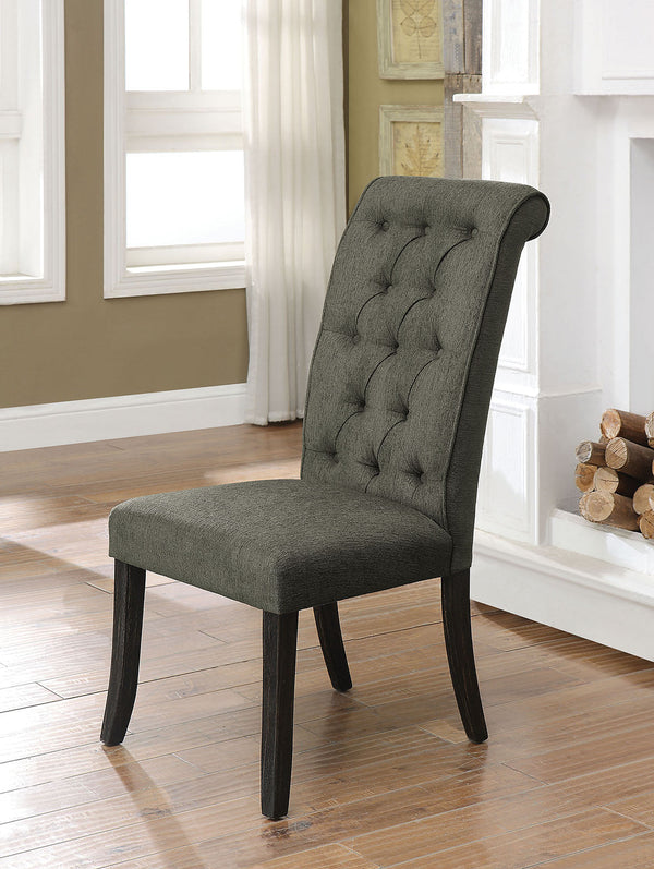Sania III Gray/Antique Black Side Chair (2/CTN)