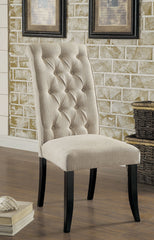 Mashall Beige/Antique Black Side Chair, Ivory (2/CTN)